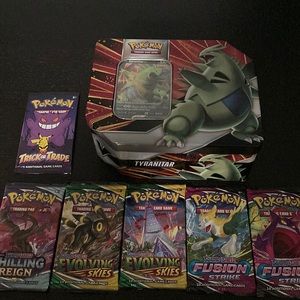 COPY - Pokemon V Powers Tyranitar Tin and unopened booster packs